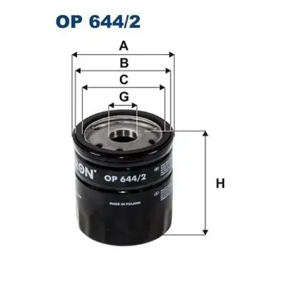 Filtron Yağ Filtresi – OP644/2 / OEM 00K04892339AB ürün görseli
