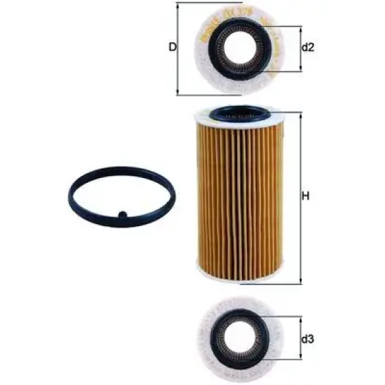 Mahle Yağ Filtresi – OX379D / OEM 06D115466 ürün görseli