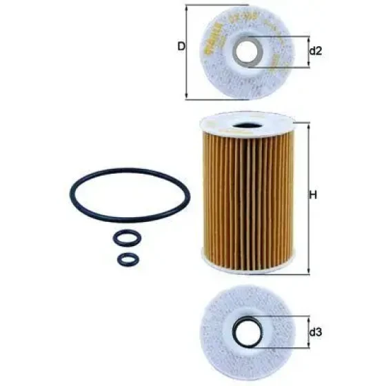 Mahle Yağ Filtresi – OX388D / OEM 03L115562 ürün görseli