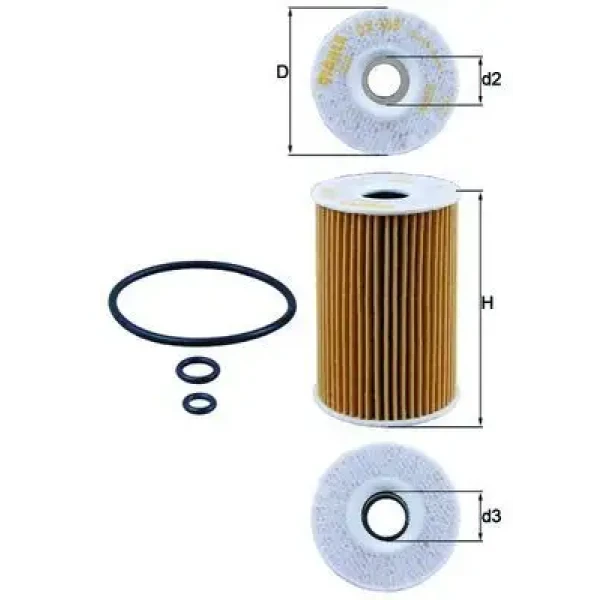 Mahle Yağ Filtresi – OX388D / OEM 03L115562