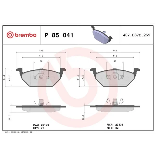 Brembo Ön Fren Balatası – P85041