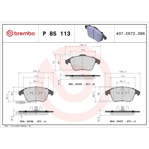 Brembo Ön Fren Balatası – P85113