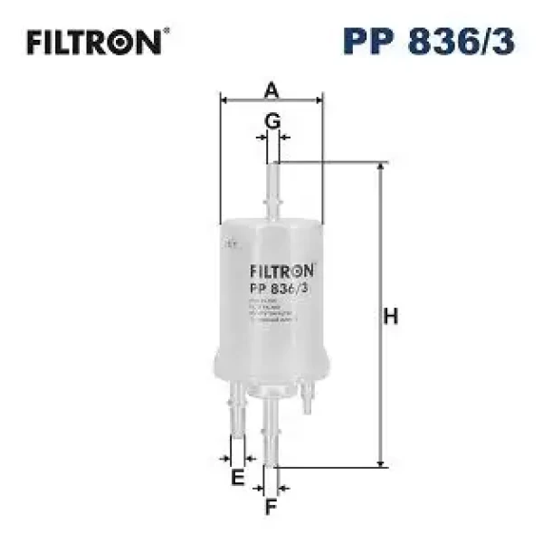 Filtron Yakıt Filtresi – PP836/3 / OEM 6Q0201051B