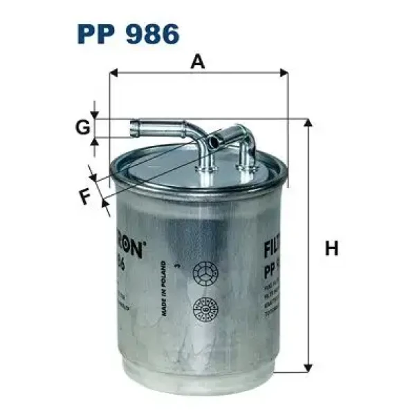 Filtron Yakıt Filtresi – PP986 / OEM 6Q0127401F