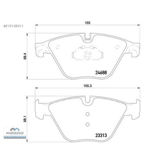 Fren Balatası - Bmw Fren Balatasi ÖN -F13 10-17 - Kod 4U.22271BW - OEM 34116850885 ürün görseli