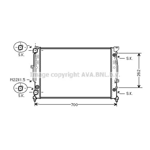 AVA SU Radyatörü Aeb-afn-avf-awt Otomatik Volkswagen Passat 4 - Volkswagen Passat 5 1.8 T-1.9 Audi TDI - Kod AVAAIA2122 - OEM 8D0121251BC