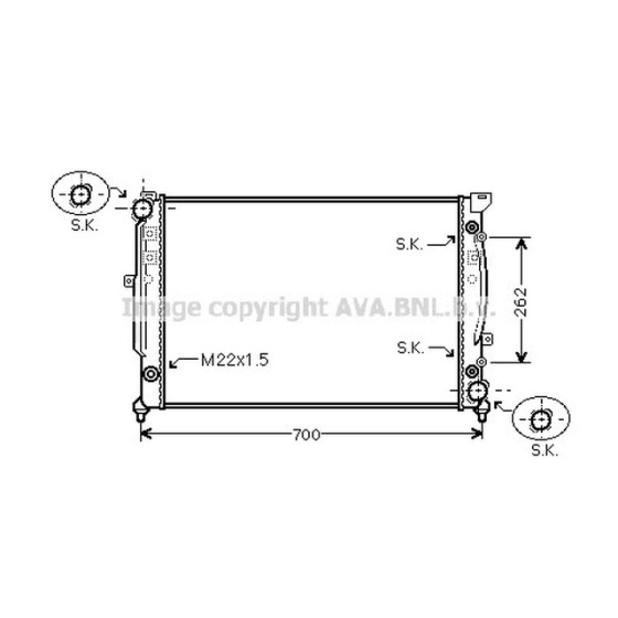 AVA SU Radyatörü Apr-bdv Otm A4-a6 2.4-2.8 - Kod AVAAIA2125 - OEM 8D0121251BB ürün görseli