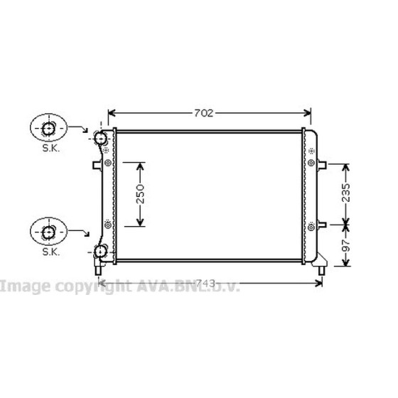 AVA SU Radyatörü Blf-blr Volkswagen Golf 5 1.6-2.0 FSI - Kod AVAVW2204 - OEM 1K0121251BR ürün görseli
