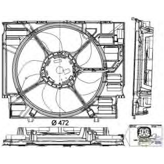 BEHR Fan E60 M47n-m57n 2006 - Kod BHR8EW351043331 - OEM 17427796832 ürün görseli