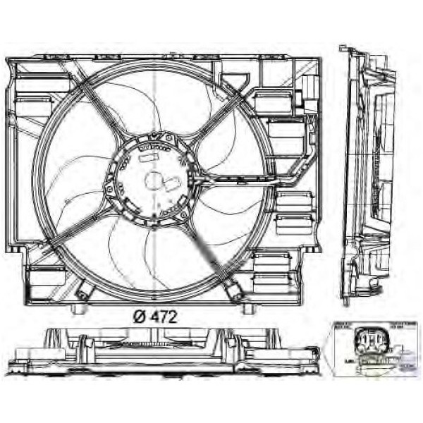BEHR Fan E60 M47n-m57n 2006 - Kod BHR8EW351043331 - OEM 17427796832