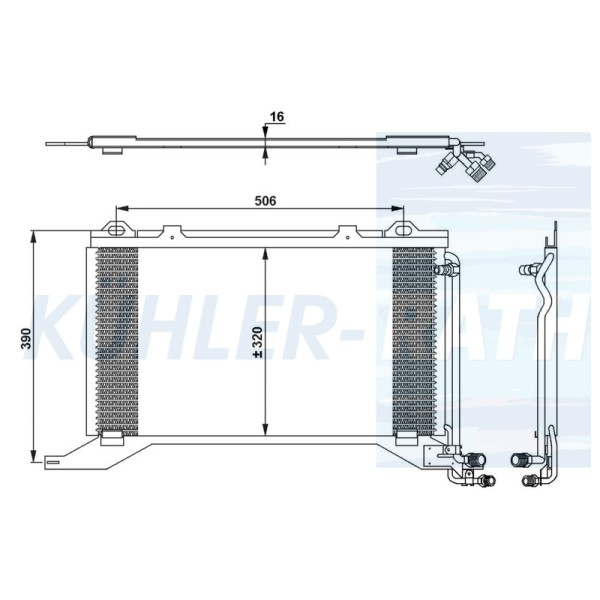 BEHR Klima Radyatörü Komp 210 111 - Kod BHR8FC351037171 - OEM A2108300370