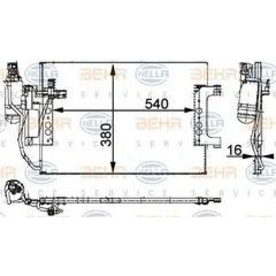 BEHR Klima Radyatörü 168 - Kod BHR8FC351301394 - OEM A1685001154 ürün görseli