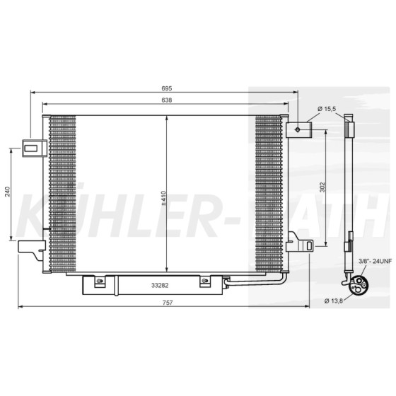 BEHR Klima Radyatörü - Kod BHR8FC351301671 - OEM A1695000354 ürün görseli