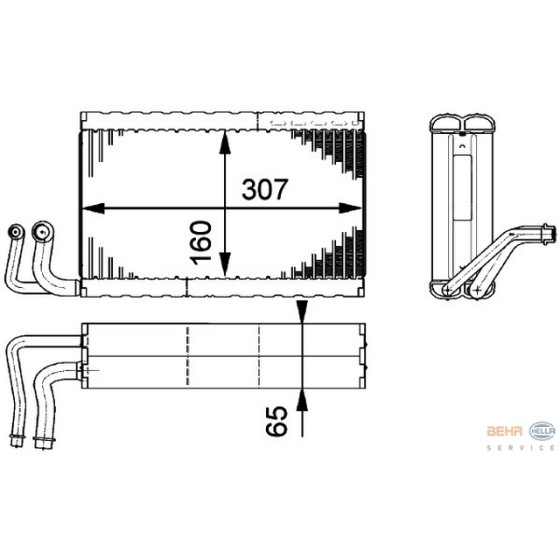 BEHR Evaporatör E60 - Kod BHR8FV351211771 - OEM 64116946043 ürün görseli