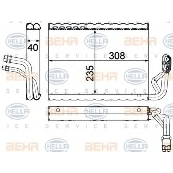 BEHR Evaporatör - Kod BHR8FV351330691 - OEM A2048300058