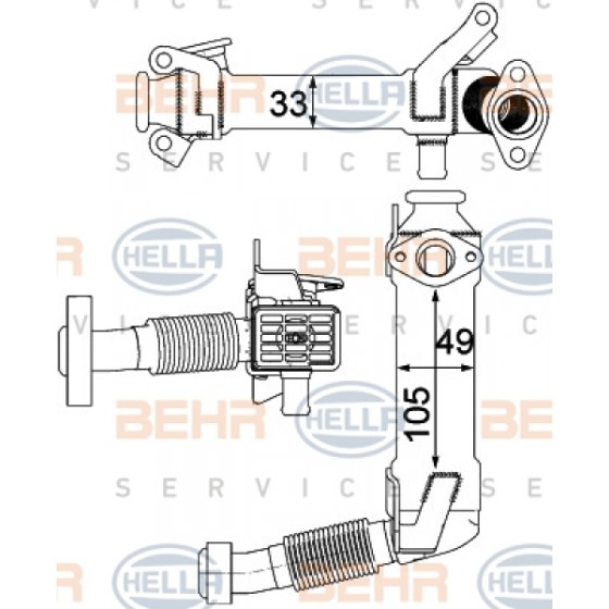 BEHR EGR - Soğutucusu M47-57 - Kod BHR8ME376750761 - OEM 11717794245 ürün görseli