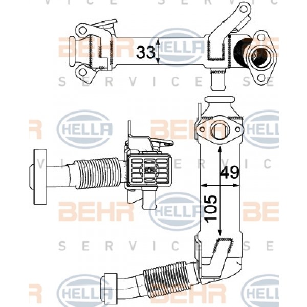 BEHR EGR - Soğutucusu M47-57 - Kod BHR8ME376750761 - OEM 11717794245