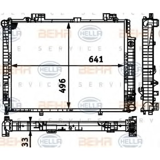 BEHR SU Radyatörü Klimasiz 111 - Kod BHR8MK376710271 - OEM A2025006103 ürün görseli