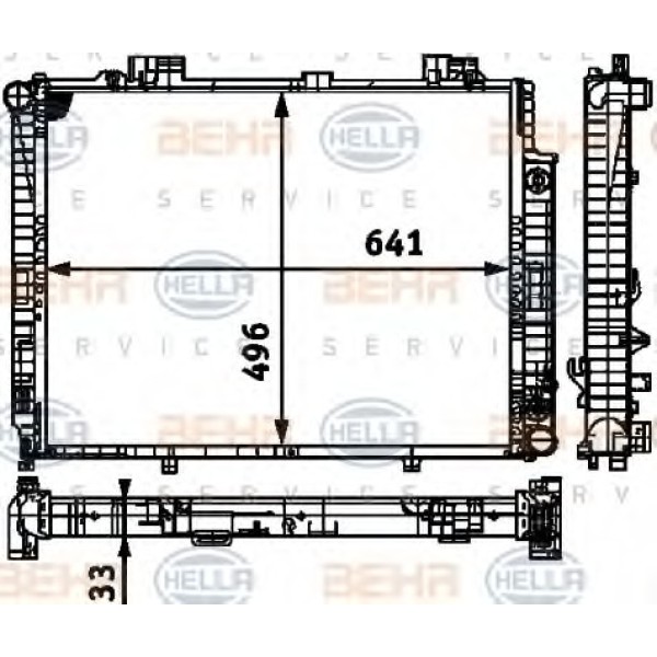 BEHR SU Radyatörü Klimasiz 111 - Kod BHR8MK376710274 - OEM A2025006103