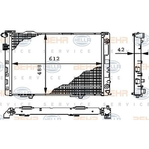 BEHR SU Radyatörü Otomatik-klimali 202 611 - Kod BHR8MK376710361 - OEM A2025006403