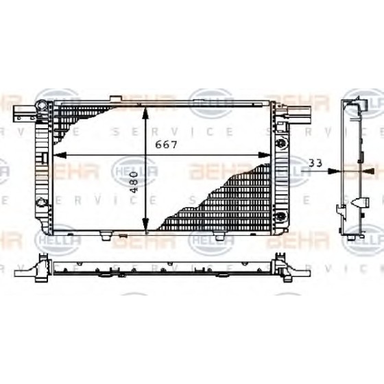 BEHR SU Radyatörü SL320 129 - Kod BHR8MK376711091 - OEM A1295001303 ürün görseli
