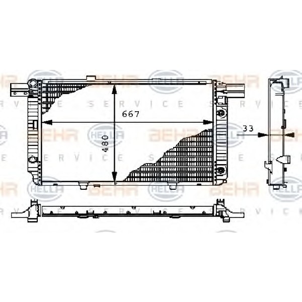BEHR SU Radyatörü SL320 129 - Kod BHR8MK376711091 - OEM A1295001303