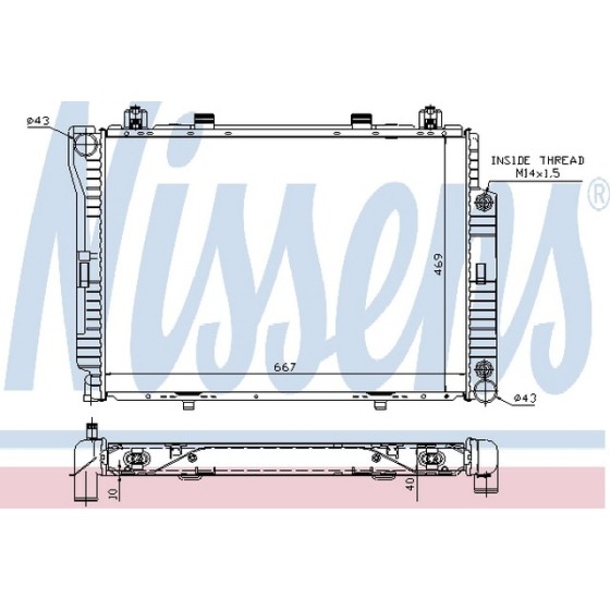BEHR SU Radyatörü 140 603TD - Kod BHR8MK376711164 - OEM A1405002303 ürün görseli