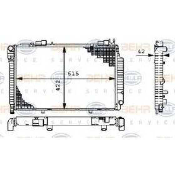 BEHR SU Radyatörü 202 605TD - Kod BHR8MK376711204 - OEM A2025005603 ürün görseli
