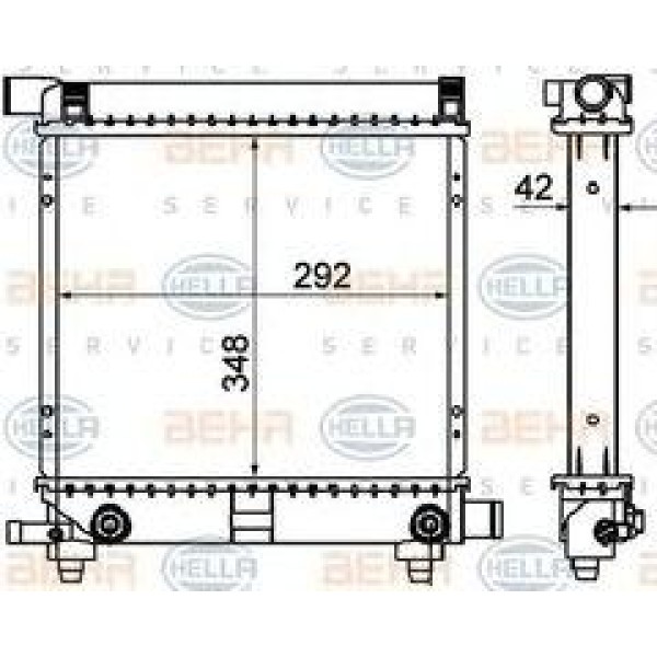BEHR SU Radyatörü Otomatik 124 102 - Kod BHR8MK376711314 - OEM A2015004603