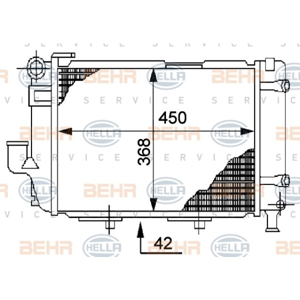 BEHR SU Radyatörü 124 103 - Kod BHR8MK376711364 - OEM A1245001503