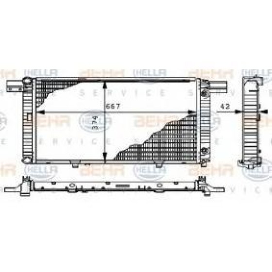 BEHR SU Radyatörü SL320 129 - Kod BHR8MK376711451 - OEM A1295000703 ürün görseli