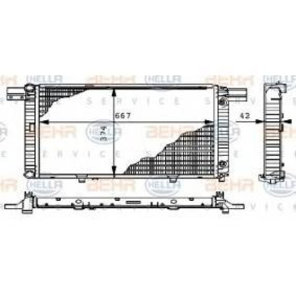 BEHR SU Radyatörü SL320 129 - Kod BHR8MK376711451 - OEM A1295000703
