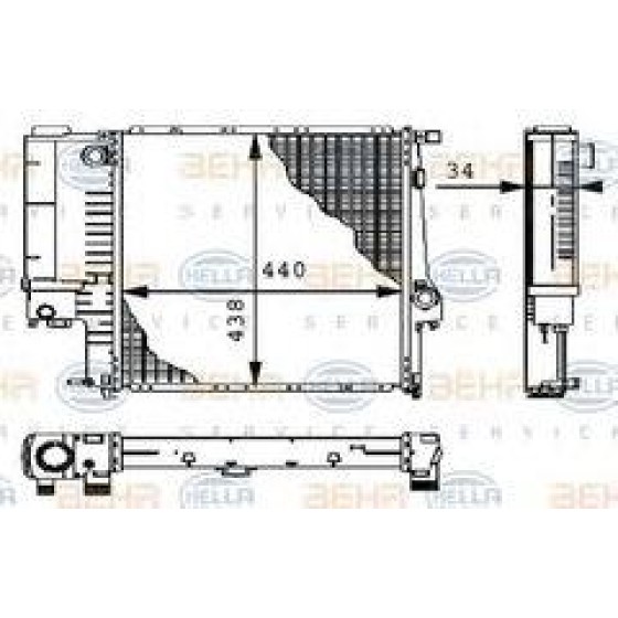BEHR SU Radyatörü Otomatik Klimali E36 M40-50 - Kod BHR8MK376711571 - OEM 17111723528 ürün görseli