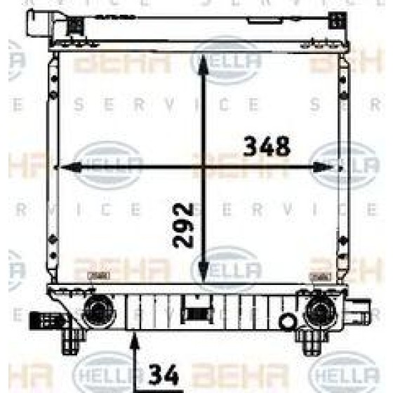 BEHR SU Radyatörü Klimasiz 124 111 - Kod BHR8MK376712164 - OEM A1245005603 ürün görseli
