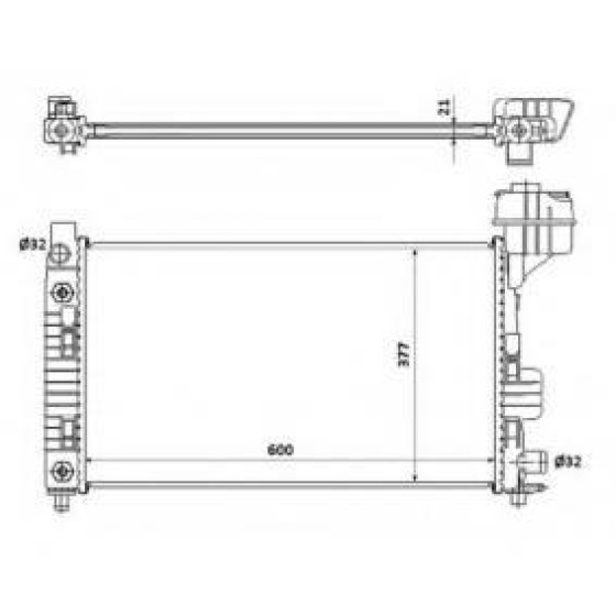 BEHR SU Radyatörü 168 - Kod BHR8MK376713044 - OEM A1685000602 ürün görseli