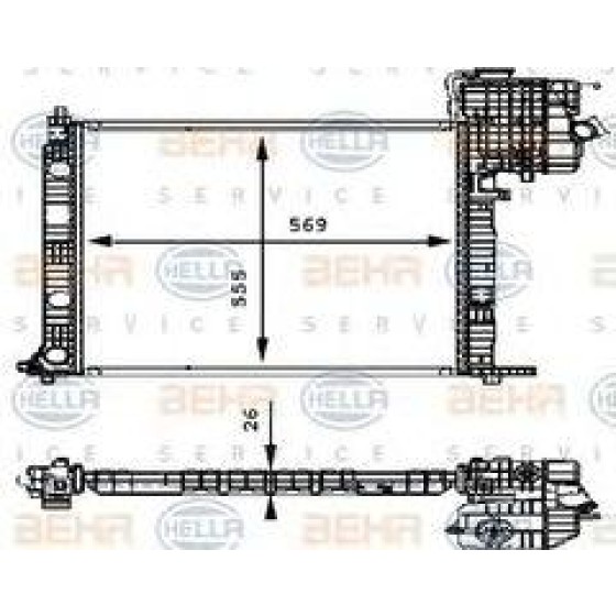 BEHR SU Radyatörü Man 638 611 - Kod BHR8MK376714321 - OEM A6385013001 ürün görseli