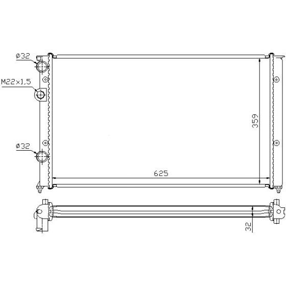 BEHR SU Radyatörü Mekanik Volkswagen Polo-seat Cordoba-skoda Fabia Aee-alm-afh 1, 4 16v-1, 6 (Klimali) 94-99 - Kod BHR8MK376714544 - OEM 1H0121253L ürün görseli