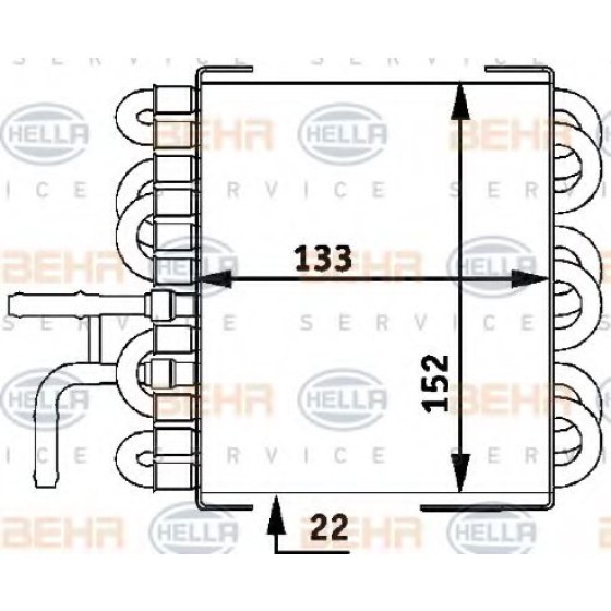 BEHR SU Radyatörü Ilave SU Isitici 203 - Kod BHR8MK376717411 - OEM A2035010001 ürün görseli