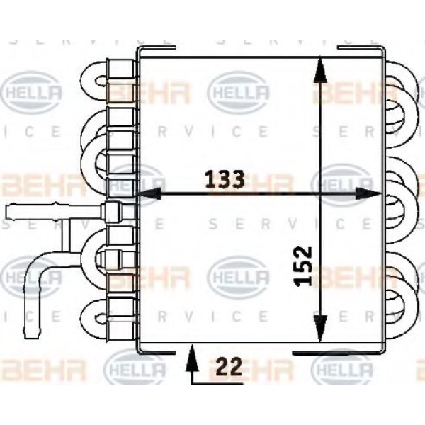 BEHR SU Radyatörü Ilave SU Isitici 203 - Kod BHR8MK376717411 - OEM A2035010001