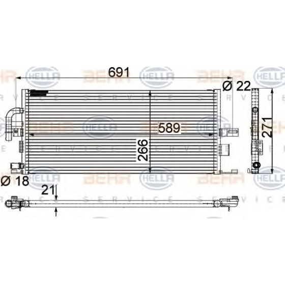 BEHR SU Radyatörü 220 628 - Kod BHR8MK376718031 - OEM A2205001503 ürün görseli