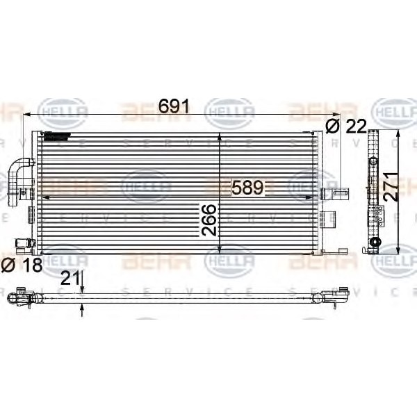 BEHR SU Radyatörü 220 628 - Kod BHR8MK376718031 - OEM A2205001503