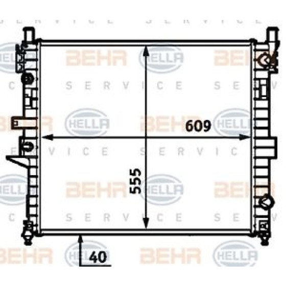 BEHR SU Radyatörü 163 612 - Kod BHR8MK376718601 - OEM A1635000103 ürün görseli