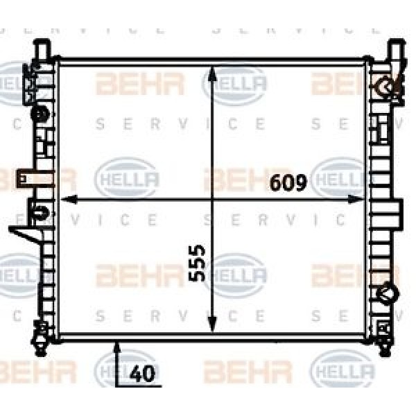 BEHR SU Radyatörü 163 612 - Kod BHR8MK376718601 - OEM A1635000103