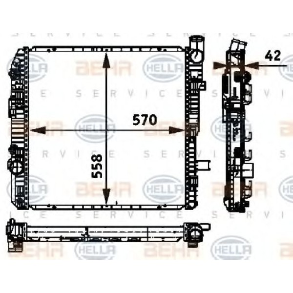 BEHR SU Radyatörü Vario - Kod BHR8MK376721111 - OEM A6685000102