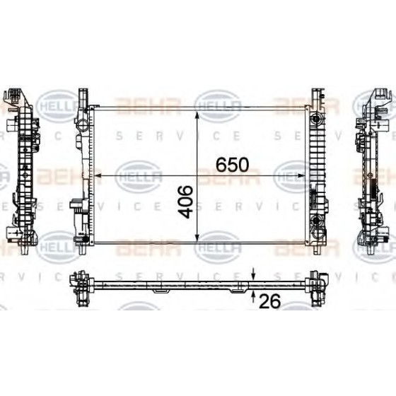 BEHR SU Radyatörü Otomatik - Kod BHR8MK376730564 - OEM A1695000403 ürün görseli