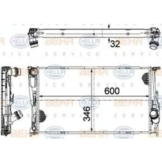 BEHR SU Radyatörü Otomatik M47n-n47 - Kod BHR8MK376754014 - OEM 17117788903 ürün görseli