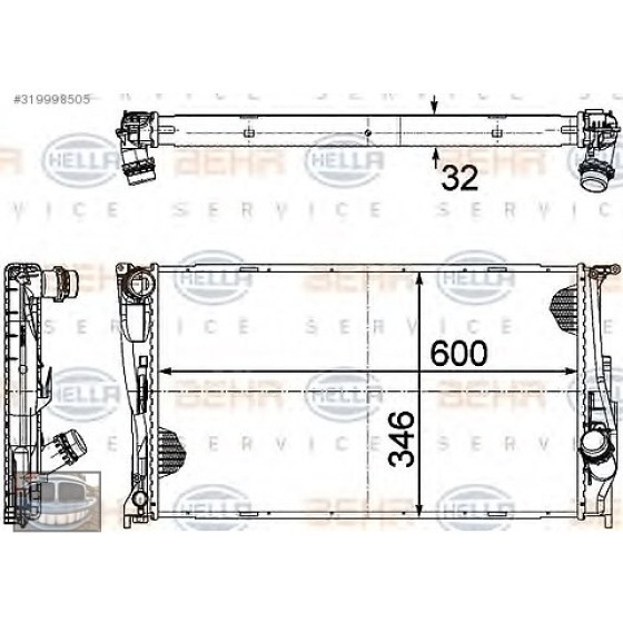 BEHR SU Radyatörü Man E87-90 - Kod BHR8MK376754021 - OEM 17117790297 ürün görseli