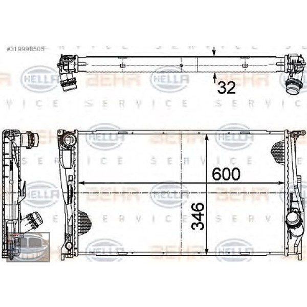 BEHR SU Radyatörü Man E87-90 - Kod BHR8MK376754021 - OEM 17117790297