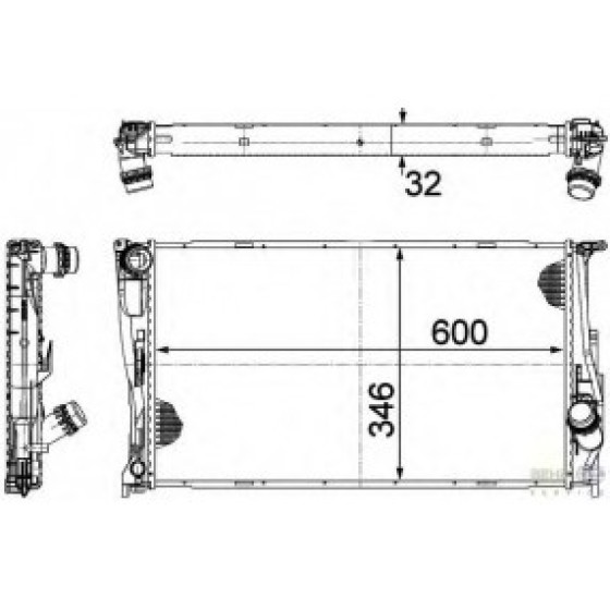 BEHR SU Radyatörü Otomatik E87-90 - Kod BHR8MK376754031 - OEM 17117790297 ürün görseli