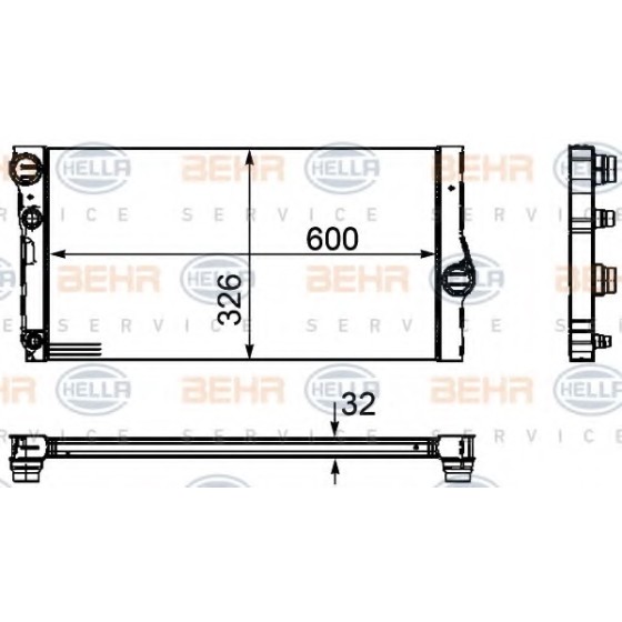 BEHR SU Radyatörü N47-57 - Kod BHR8MK376755371 - OEM 17118509175 ürün görseli